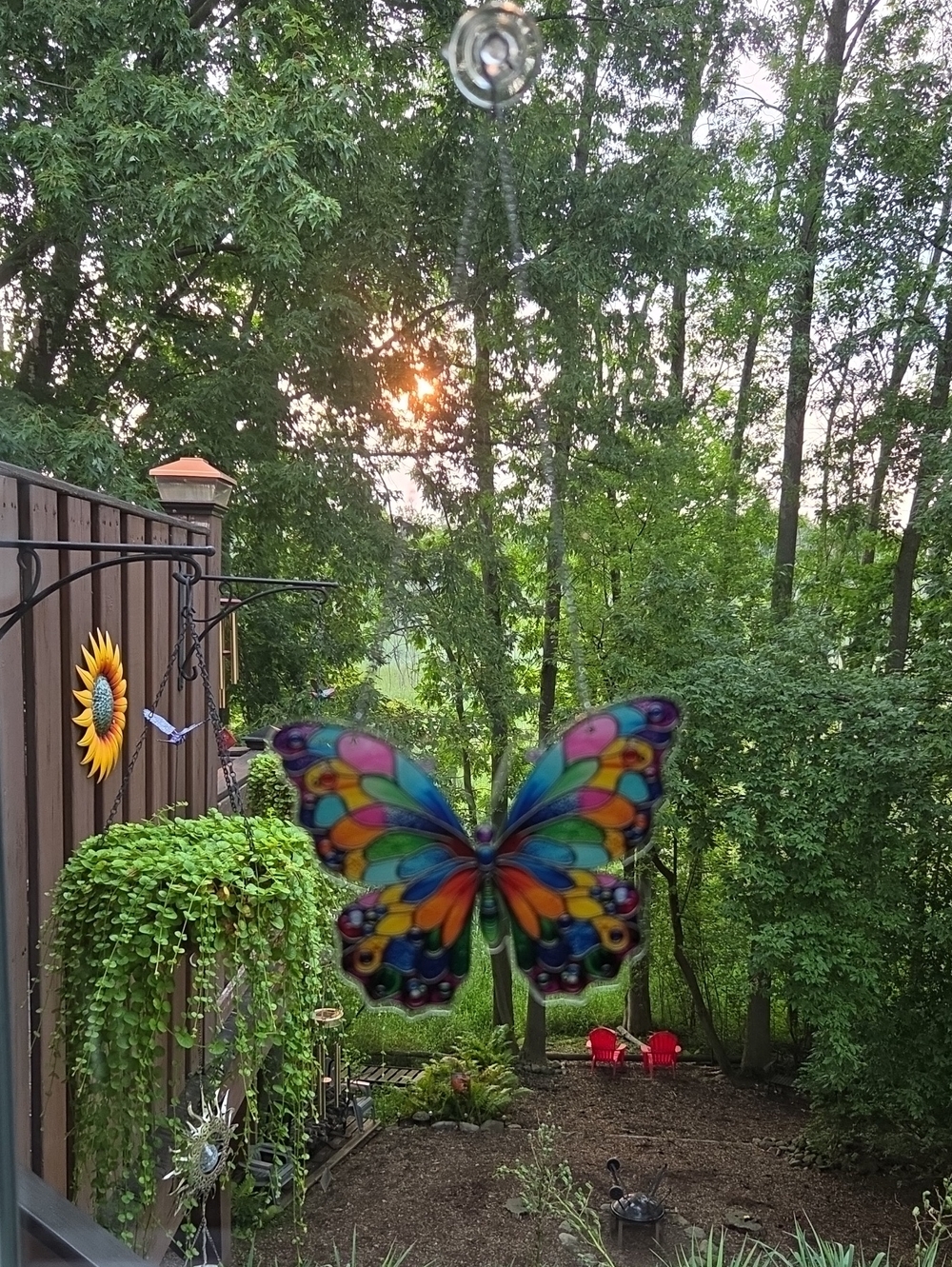 Colorful Butterfly Hanging Window Or Wall Decor - Multicolor